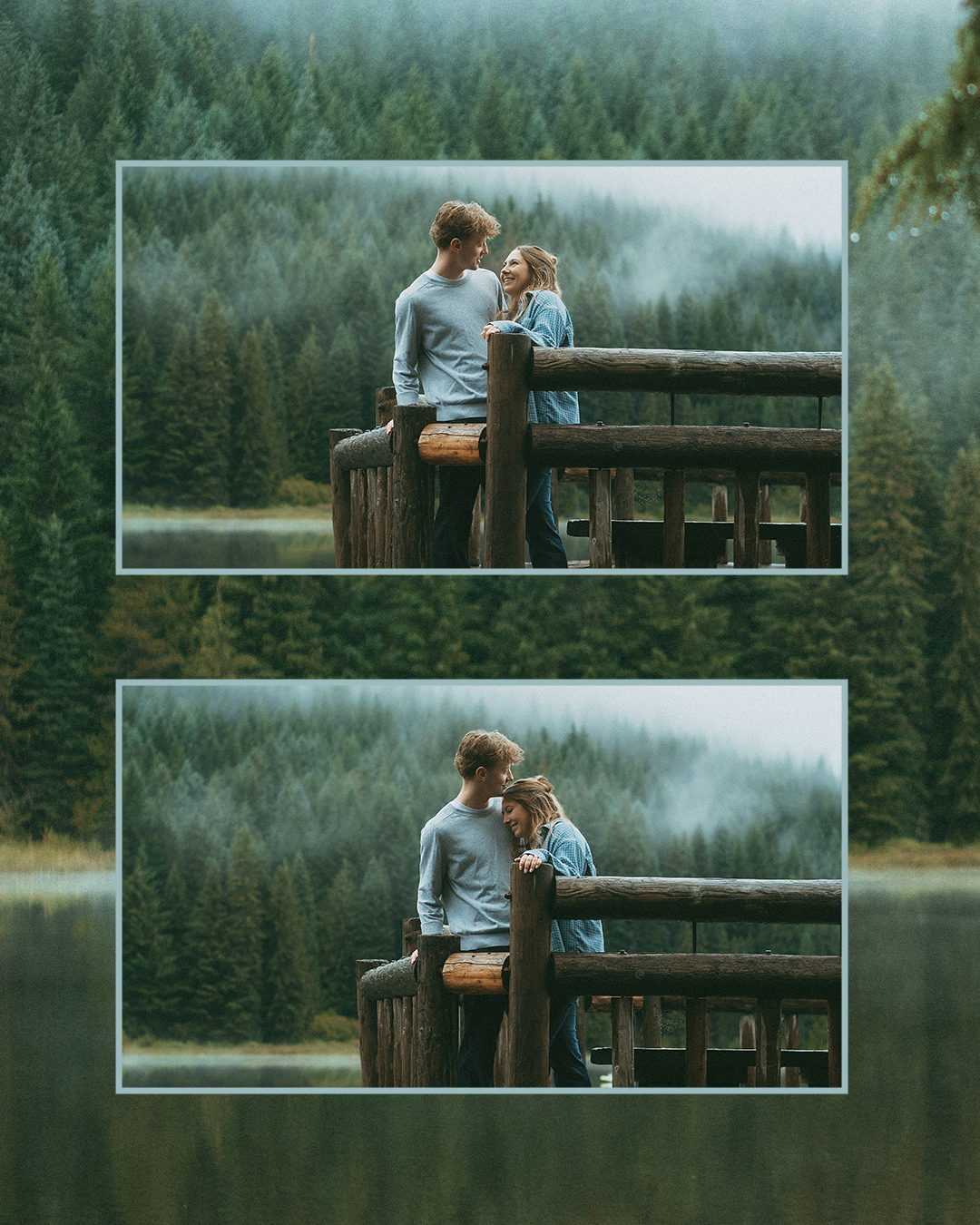 A Surprise Proposal at Trillium Lake: A Foggy Engagement Session on Mount Hood, Oregon — photograph 9 of 10